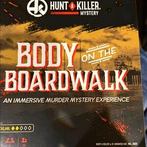 Hunt A Killer Mystery Board Game - Body on the Boardwalk - Black and Red